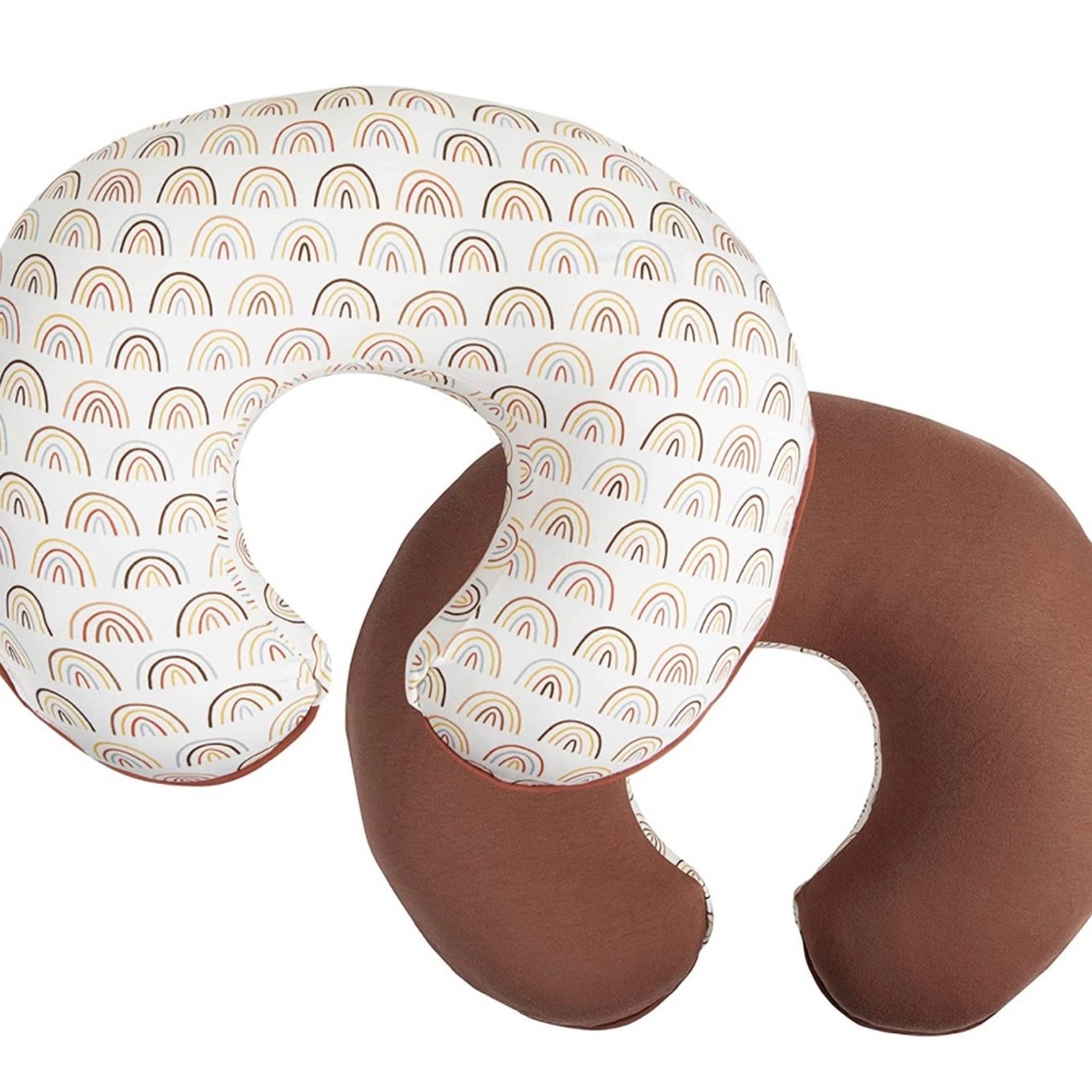 Boppy Nursing Pillow Cover | Spiced Rainbow & Solid Rust Clay